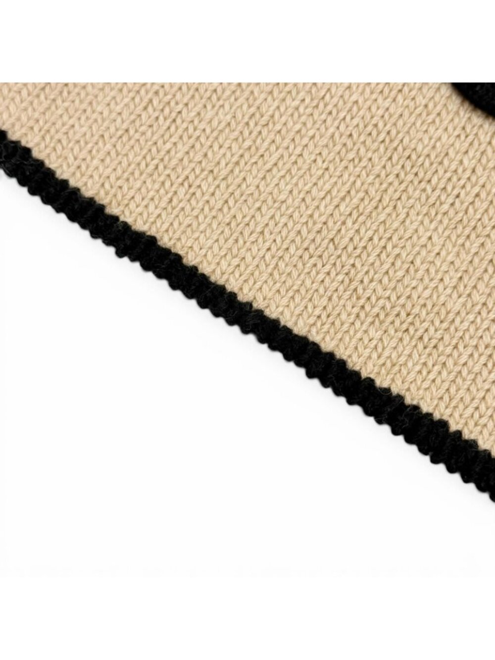 Chanel Cashmere CC Logo Long Scarf Shawl Beige Black - Picture 5 of 8